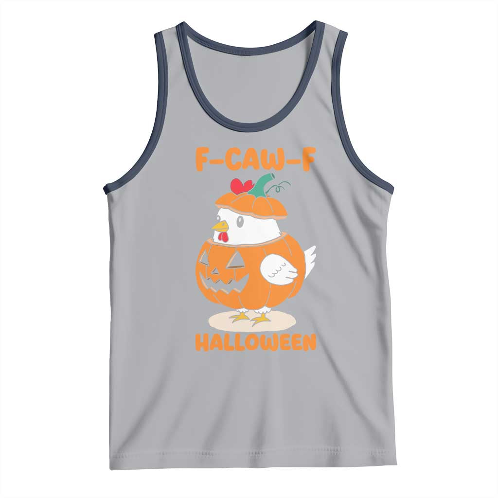 F Caw F Chicken Cute Halloween Costume Tank Top Funny Jack O LAttern Poultry Meme Fall Vibes - Wonder Print Shop
