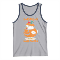 F Caw F Chicken Cute Halloween Costume Tank Top Funny Jack O LAttern Poultry Meme Fall Vibes - Wonder Print Shop