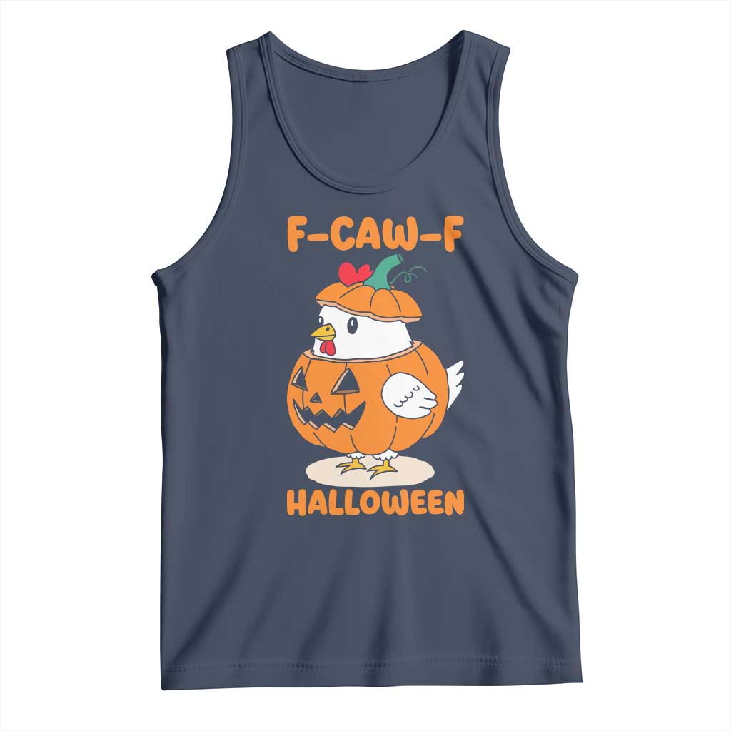 F Caw F Chicken Cute Halloween Costume Tank Top Funny Jack O LAttern Poultry Meme Fall Vibes - Wonder Print Shop
