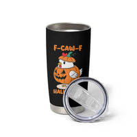 F Caw F Chicken Cute Halloween Costume Tumbler Cup Funny Jack O LAttern Poultry Meme Fall Vibes - Wonder Print Shop