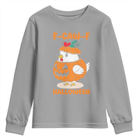 F Caw F Chicken Cute Halloween Costume Youth Sweatshirt Funny Jack O LAttern Poultry Meme Fall Vibes - Wonder Print Shop