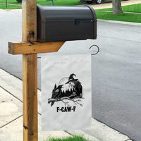 F Caw F Gothic Raven and Witch Garden Flag Funny Halloween Spooky October Vibes - Wonder Print Shop