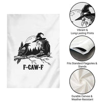 F Caw F Gothic Raven and Witch Garden Flag Funny Halloween Spooky October Vibes - Wonder Print Shop