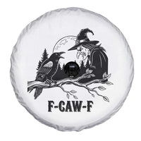 F Caw F Gothic Raven and Witch Spare Tire Cover Funny Halloween Spooky October Vibes - Wonder Print Shop