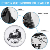 F Caw F Gothic Raven and Witch Spare Tire Cover Funny Halloween Spooky October Vibes - Wonder Print Shop