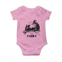 F Caw F Gothic Raven and Witch Baby Onesie Funny Halloween Spooky October Vibes - Wonder Print Shop