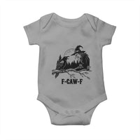 F Caw F Gothic Raven and Witch Baby Onesie Funny Halloween Spooky October Vibes - Wonder Print Shop