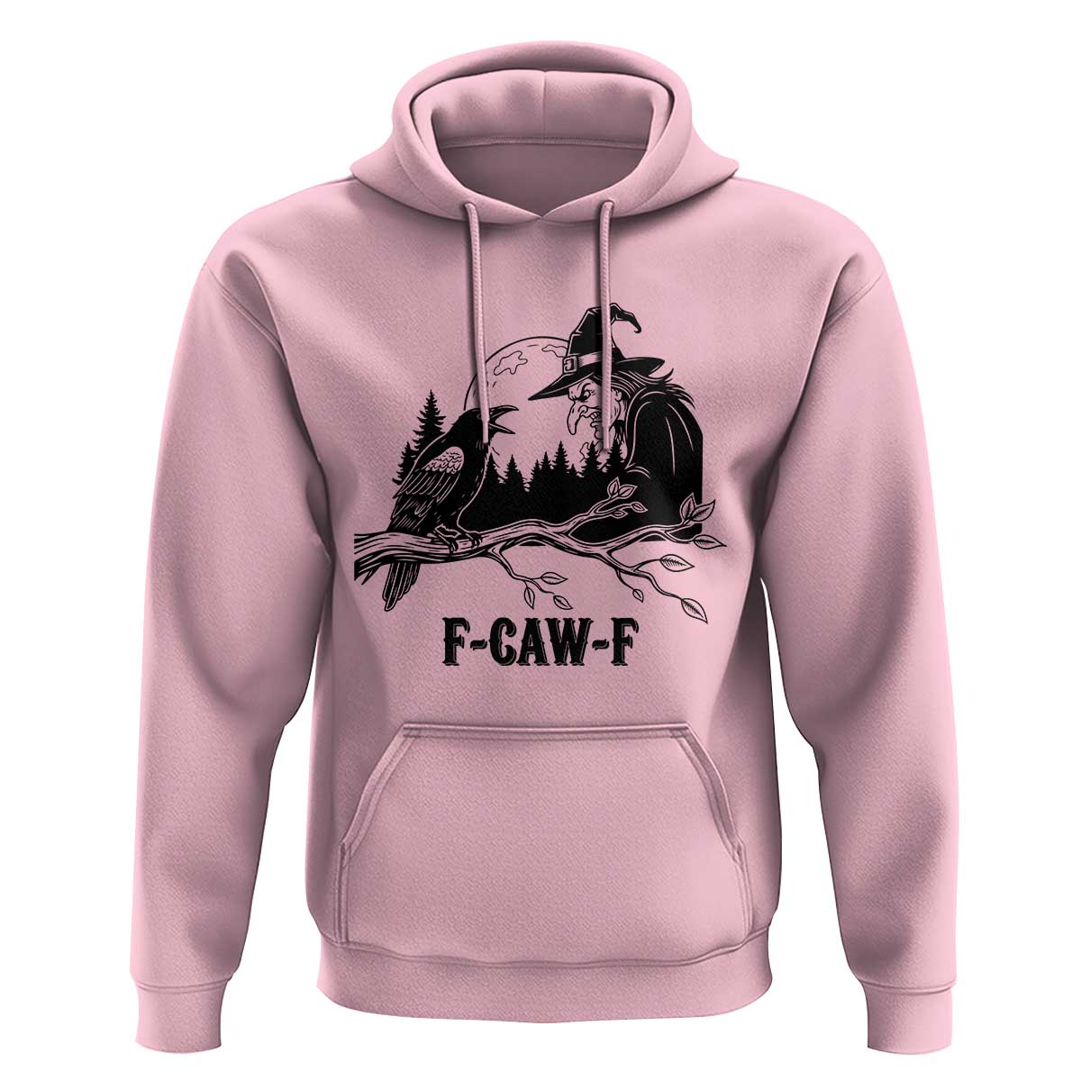 F Caw F Gothic Raven and Witch Hoodie Funny Halloween Spooky October Vibes - Wonder Print Shop