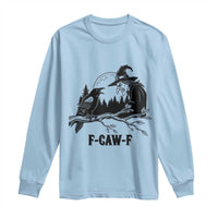 F Caw F Gothic Raven and Witch Long Sleeve Shirt Funny Halloween Spooky October Vibes - Wonder Print Shop