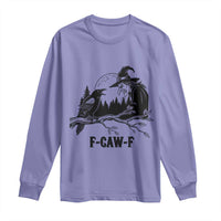 F Caw F Gothic Raven and Witch Long Sleeve Shirt Funny Halloween Spooky October Vibes - Wonder Print Shop