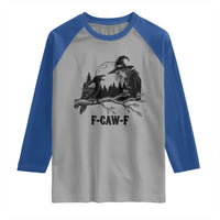 F Caw F Gothic Raven and Witch Raglan Shirt Funny Halloween Spooky October Vibes - Wonder Print Shop
