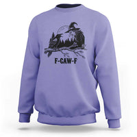 F Caw F Gothic Raven and Witch Sweatshirt Funny Halloween Spooky October Vibes - Wonder Print Shop