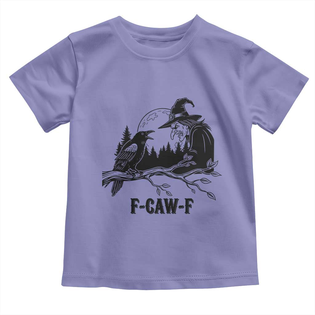 F Caw F Gothic Raven and Witch Toddler T Shirt Funny Halloween Spooky October Vibes - Wonder Print Shop