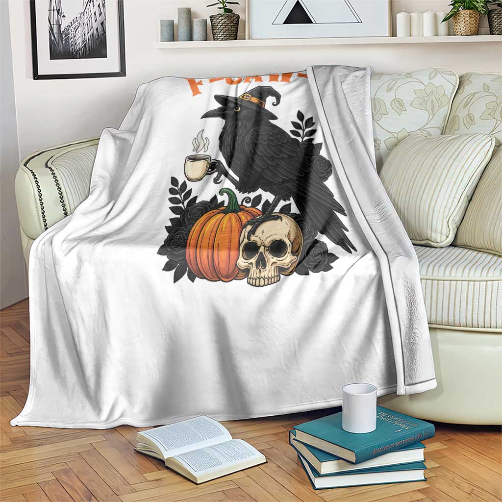 F Caw F Raven Witch Coffee Throw Blanket Funny Halloween Sarcastic Gothic Bird with Attitude - Wonder Print Shop