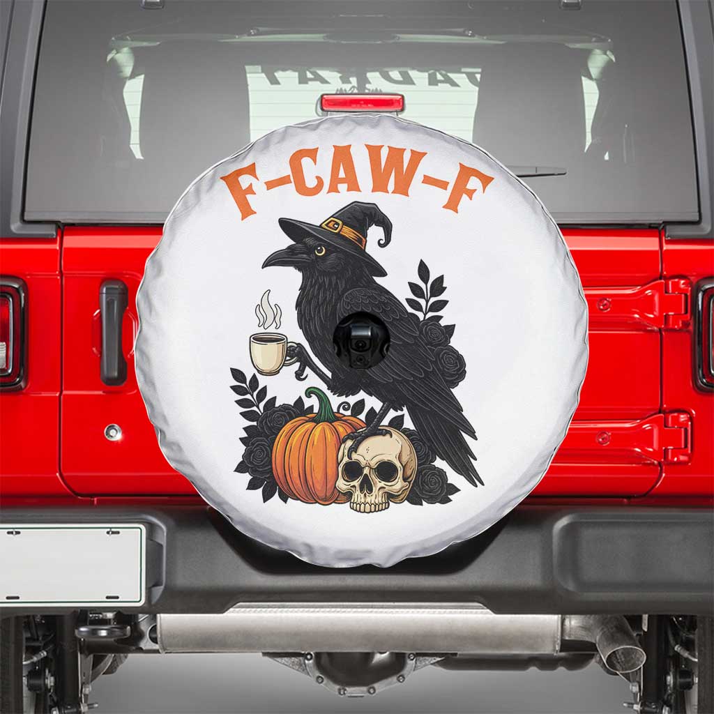 F Caw F Raven Witch Coffee Spare Tire Cover Funny Halloween Sarcastic Gothic Bird with Attitude - Wonder Print Shop