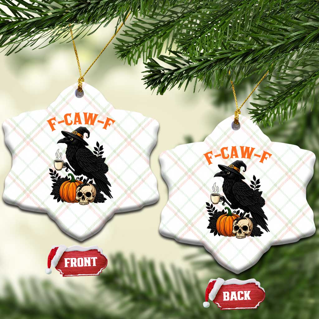 F Caw F Raven Witch Coffee Ceramic Ornament Funny Halloween Sarcastic Gothic Bird with Attitude - Wonder Print Shop
