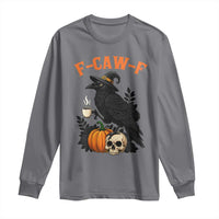 F Caw F Raven Witch Coffee Long Sleeve Shirt Funny Halloween Sarcastic Gothic Bird with Attitude - Wonder Print Shop