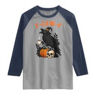 F Caw F Raven Witch Coffee Raglan Shirt Funny Halloween Sarcastic Gothic Bird with Attitude - Wonder Print Shop