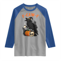 F Caw F Raven Witch Coffee Raglan Shirt Funny Halloween Sarcastic Gothic Bird with Attitude - Wonder Print Shop