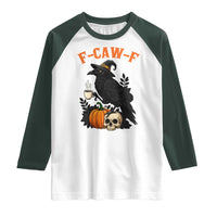 F Caw F Raven Witch Coffee Raglan Shirt Funny Halloween Sarcastic Gothic Bird with Attitude - Wonder Print Shop