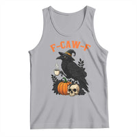 F Caw F Raven Witch Coffee Tank Top Funny Halloween Sarcastic Gothic Bird with Attitude - Wonder Print Shop