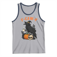 F Caw F Raven Witch Coffee Tank Top Funny Halloween Sarcastic Gothic Bird with Attitude - Wonder Print Shop
