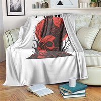 F Caw F Gothic Chicken Horror Throw Blanket Creepy Skull Rooster Halloween Dark Humor - Wonder Print Shop
