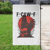 F Caw F Gothic Chicken Horror Garden Flag Creepy Skull Rooster Halloween Dark Humor - Wonder Print Shop