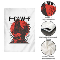 F Caw F Gothic Chicken Horror Garden Flag Creepy Skull Rooster Halloween Dark Humor - Wonder Print Shop
