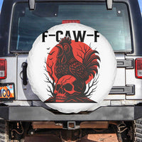 F Caw F Gothic Chicken Horror Spare Tire Cover Creepy Skull Rooster Halloween Dark Humor - Wonder Print Shop