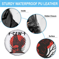 F Caw F Gothic Chicken Horror Spare Tire Cover Creepy Skull Rooster Halloween Dark Humor - Wonder Print Shop