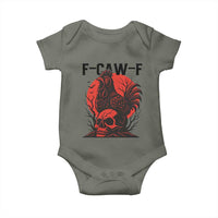 F Caw F Gothic Chicken Horror Baby Onesie Creepy Skull Rooster Halloween Dark Humor - Wonder Print Shop