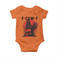 F Caw F Gothic Chicken Horror Baby Onesie Creepy Skull Rooster Halloween Dark Humor - Wonder Print Shop