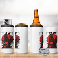 F Caw F Gothic Chicken Horror 4 in 1 Can Cooler Tumbler Creepy Skull Rooster Halloween Dark Humor - Wonder Print Shop