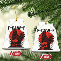 F Caw F Gothic Chicken Horror Ceramic Ornament Creepy Skull Rooster Halloween Dark Humor - Wonder Print Shop