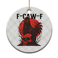 F Caw F Gothic Chicken Horror Ceramic Ornament Creepy Skull Rooster Halloween Dark Humor - Wonder Print Shop