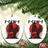 F Caw F Gothic Chicken Horror Ceramic Ornament Creepy Skull Rooster Halloween Dark Humor - Wonder Print Shop