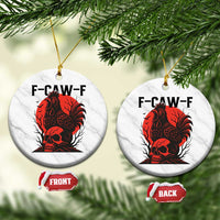 F Caw F Gothic Chicken Horror Ceramic Ornament Creepy Skull Rooster Halloween Dark Humor - Wonder Print Shop