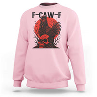 F Caw F Gothic Chicken Horror Sweatshirt Creepy Skull Rooster Halloween Dark Humor - Wonder Print Shop