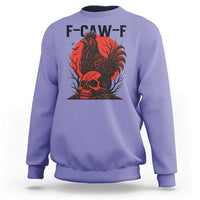 F Caw F Gothic Chicken Horror Sweatshirt Creepy Skull Rooster Halloween Dark Humor - Wonder Print Shop