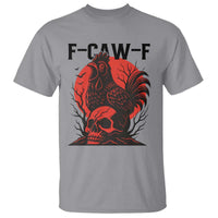 F Caw F Gothic Chicken Horror T Shirt Creepy Skull Rooster Halloween Dark Humor - Wonder Print Shop