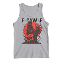 F Caw F Gothic Chicken Horror Tank Top Creepy Skull Rooster Halloween Dark Humor - Wonder Print Shop