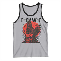 F Caw F Gothic Chicken Horror Tank Top Creepy Skull Rooster Halloween Dark Humor - Wonder Print Shop