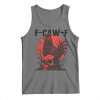 F Caw F Gothic Chicken Horror Tank Top Creepy Skull Rooster Halloween Dark Humor - Wonder Print Shop