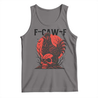 F Caw F Gothic Chicken Horror Tank Top Creepy Skull Rooster Halloween Dark Humor - Wonder Print Shop