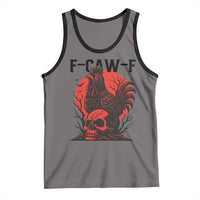 F Caw F Gothic Chicken Horror Tank Top Creepy Skull Rooster Halloween Dark Humor - Wonder Print Shop