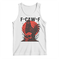 F Caw F Gothic Chicken Horror Tank Top Creepy Skull Rooster Halloween Dark Humor - Wonder Print Shop