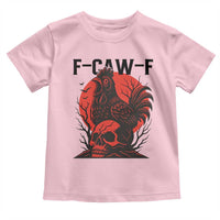 F Caw F Gothic Chicken Horror Toddler T Shirt Creepy Skull Rooster Halloween Dark Humor - Wonder Print Shop