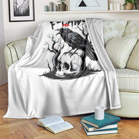 F Caw F Gothic Christmas Raven Throw Blanket With Skull Funny Dark Holiday Humor Spooky Season - Wonder Print Shop