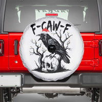 F Caw F Gothic Christmas Raven Spare Tire Cover With Skull Funny Dark Holiday Humor Spooky Season - Wonder Print Shop